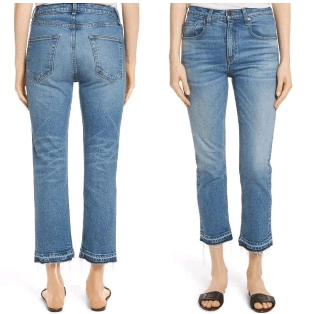 Veronica Beard Ines 10.75 Girlfriend Jeans in Pipeline Fray